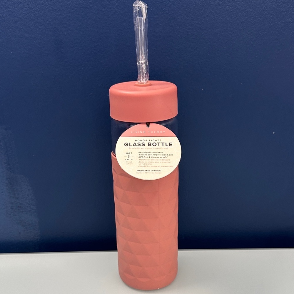 NWT Living Theory Glass Water Bottle